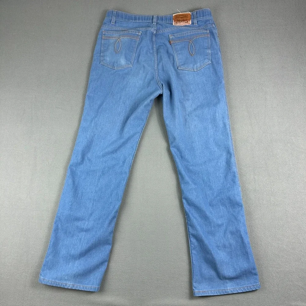 Levis 977 Jeans Mens 38x32 Brown Tab Vintage 2001‎ Straight Leg Blue